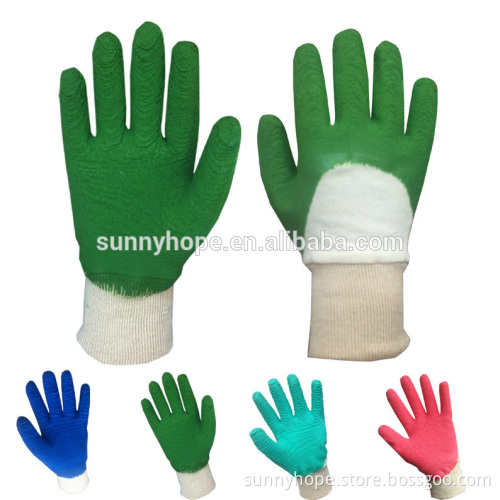 green latex coated men's garden gloves